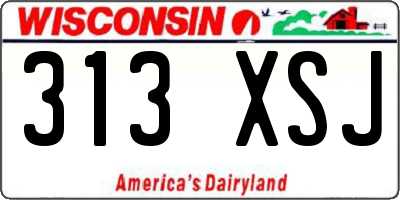 WI license plate 313XSJ