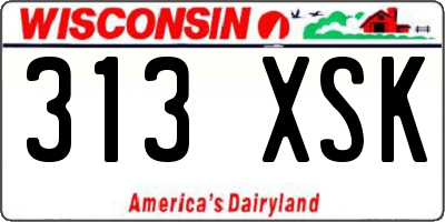 WI license plate 313XSK