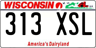WI license plate 313XSL