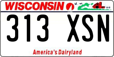 WI license plate 313XSN