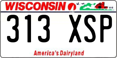 WI license plate 313XSP