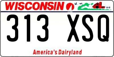 WI license plate 313XSQ