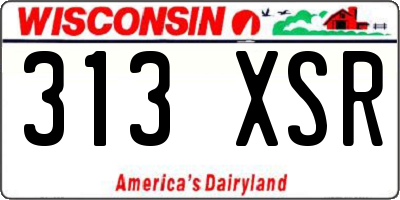 WI license plate 313XSR