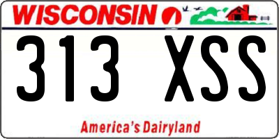 WI license plate 313XSS