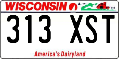 WI license plate 313XST
