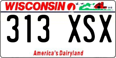 WI license plate 313XSX