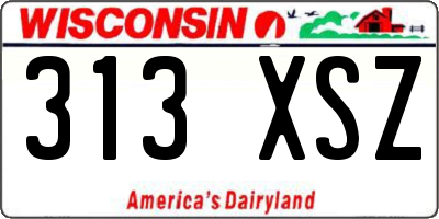 WI license plate 313XSZ