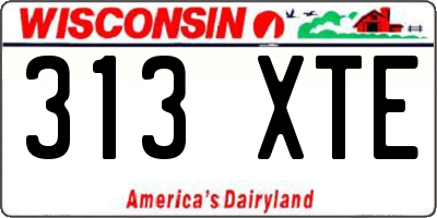 WI license plate 313XTE