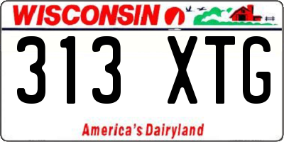 WI license plate 313XTG