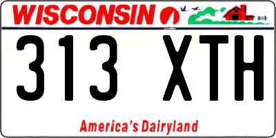 WI license plate 313XTH