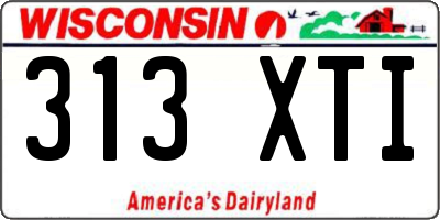 WI license plate 313XTI
