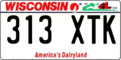 WI license plate 313XTK