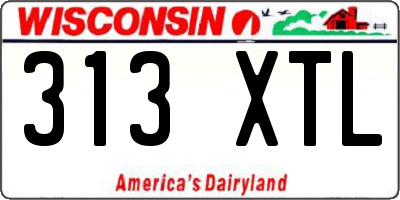 WI license plate 313XTL