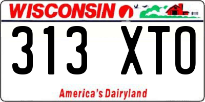WI license plate 313XTO