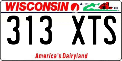 WI license plate 313XTS