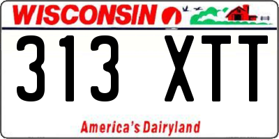 WI license plate 313XTT