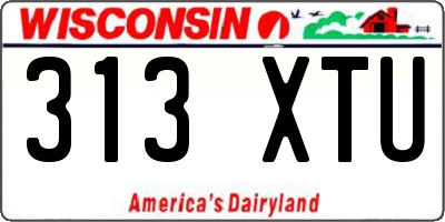 WI license plate 313XTU