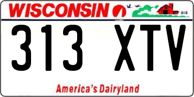 WI license plate 313XTV