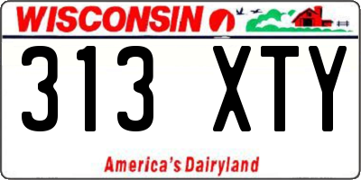 WI license plate 313XTY