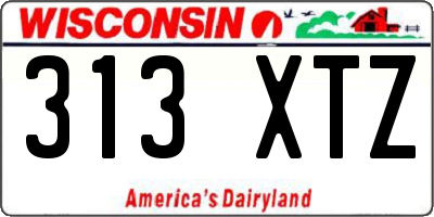 WI license plate 313XTZ