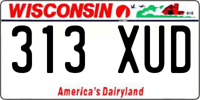 WI license plate 313XUD