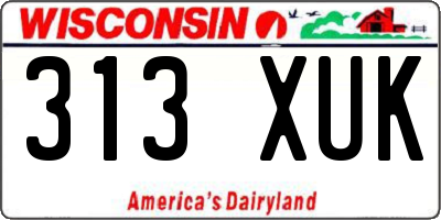 WI license plate 313XUK