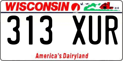 WI license plate 313XUR