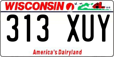 WI license plate 313XUY