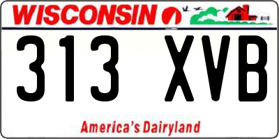 WI license plate 313XVB
