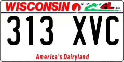 WI license plate 313XVC