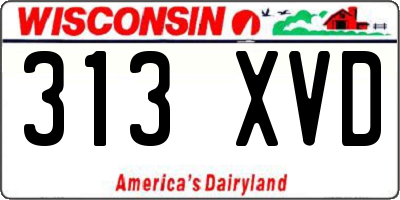 WI license plate 313XVD
