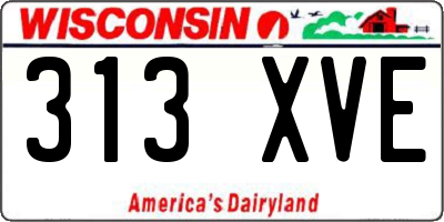 WI license plate 313XVE