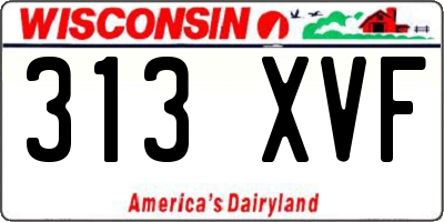 WI license plate 313XVF