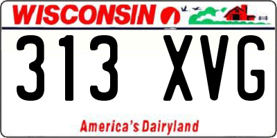 WI license plate 313XVG