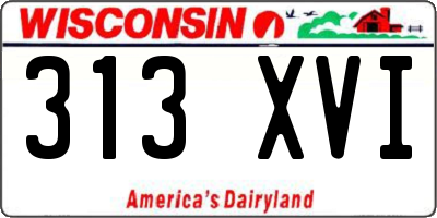 WI license plate 313XVI