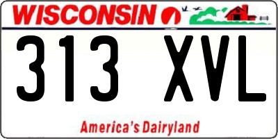 WI license plate 313XVL