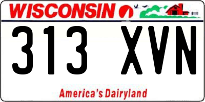 WI license plate 313XVN