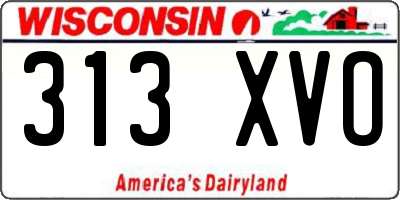 WI license plate 313XVO