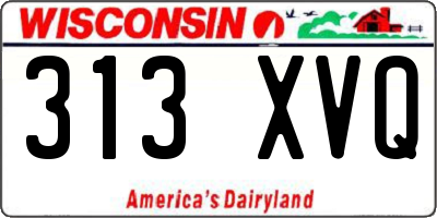 WI license plate 313XVQ