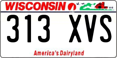 WI license plate 313XVS