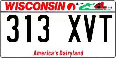 WI license plate 313XVT