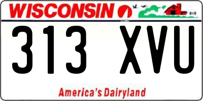 WI license plate 313XVU