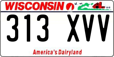 WI license plate 313XVV