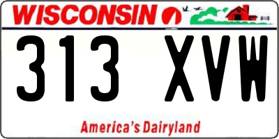 WI license plate 313XVW
