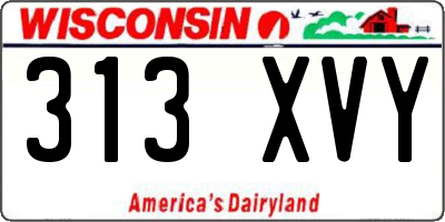 WI license plate 313XVY