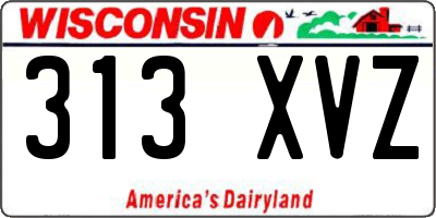 WI license plate 313XVZ