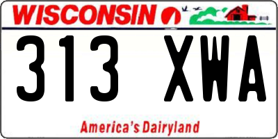 WI license plate 313XWA