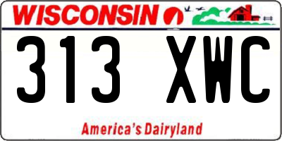 WI license plate 313XWC