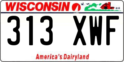 WI license plate 313XWF