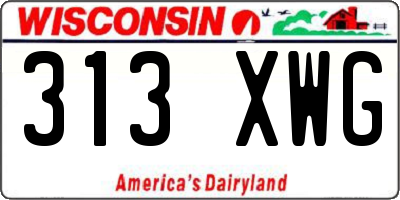 WI license plate 313XWG